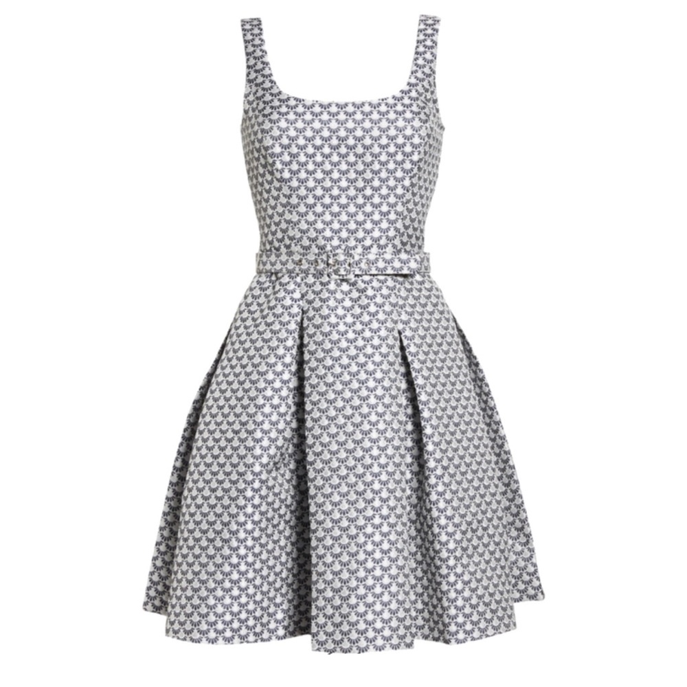 Gal Meets Glam Isla Jacquard Scallop Fit & Flare Dress